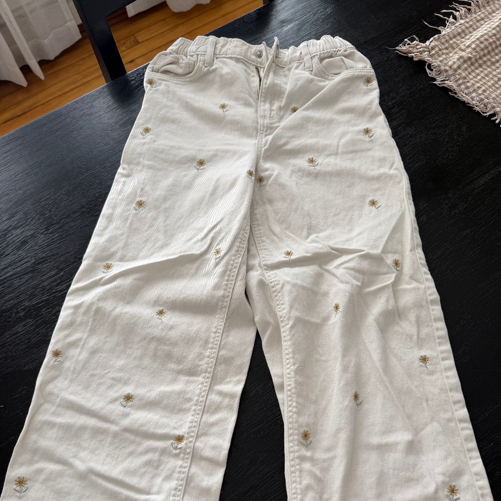 Girls’ Little Co. Embroidered Crop Pants